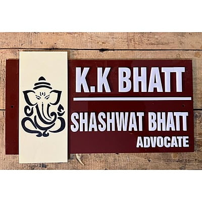 Acrylic Designer White Letter Nameplate
