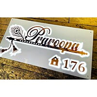 Acrylic LED House Name Plate – Rose Gold Letters – Waterproof Acrylic LED House Name Plate – Rose Gold Letters – Waterproof