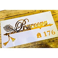 Acrylic LED House Name Plate – Rose Gold Letters – Waterproof Acrylic LED House Name Plate – Rose Gold Letters – Waterproof