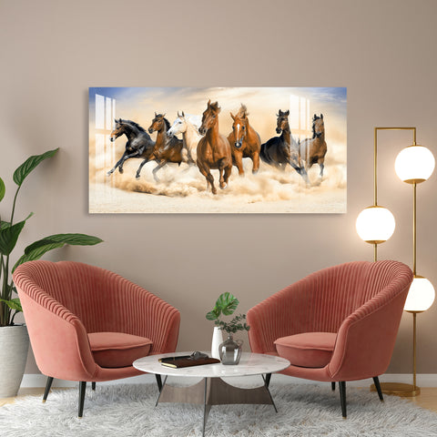 Lucky Horses Acrylic Wall Art - Vibrant & Colorful Home Decor | My Interior Factory
