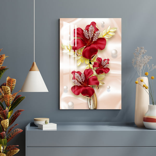 Red Flower Bouquet Colorful Acrylic Wall Art | My Interior Factory