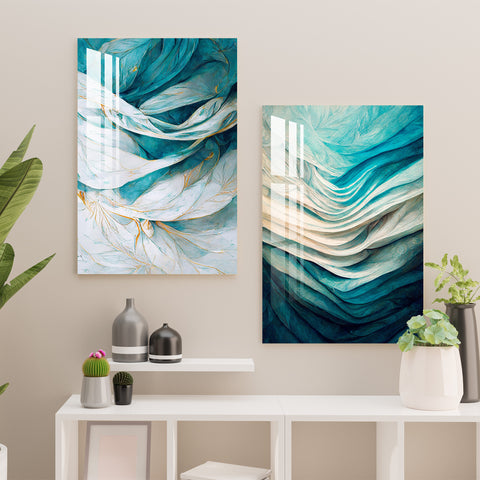 Gentle Waves (Set of 2) Colorful Acrylic Wall Art - My Interior Factory