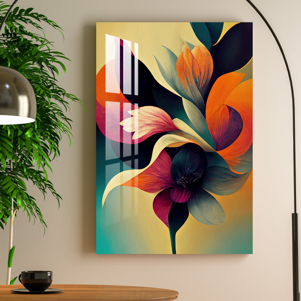 "Colorful Glowing Flower Acrylic Wall Art - My Interior Factory"