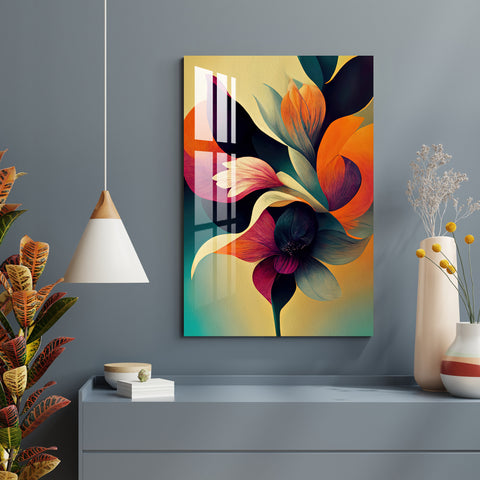 "Colorful Glowing Flower Acrylic Wall Art - My Interior Factory"
