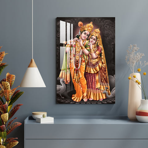 Krishna & Radha Beautiful Colorful Acrylic Wall Art - My Interior Factory