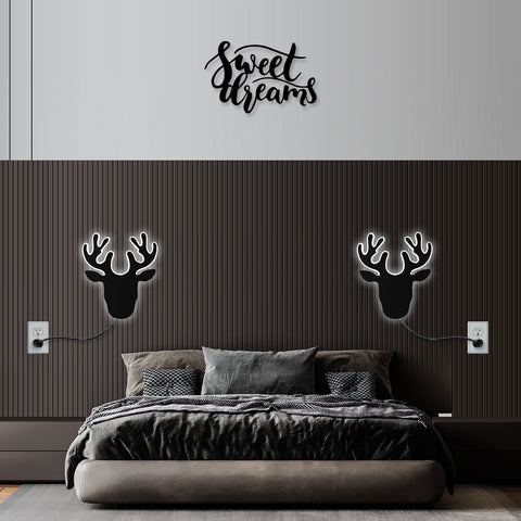 3D Deer Mural Wall Lamp & Wall Light - Prime Wood Wall Art | My Interior Factory