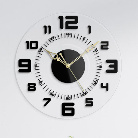 Acrylic Elegant Bold Numeric Round Wall Clock - Prime Wood Wall Art | My Interior Factory