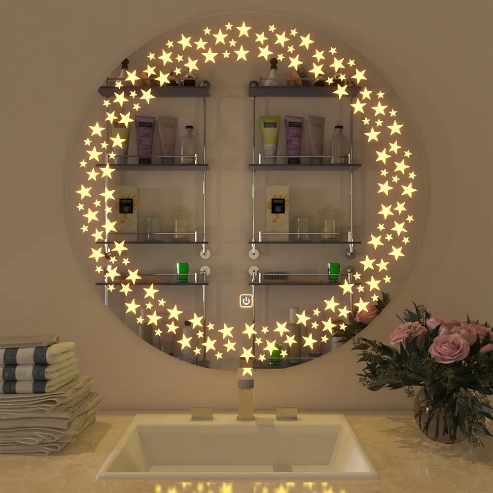 Twinkling Stars LED Bathroom Mirror | Smart Touch Wall Mirror | My Interior Factory