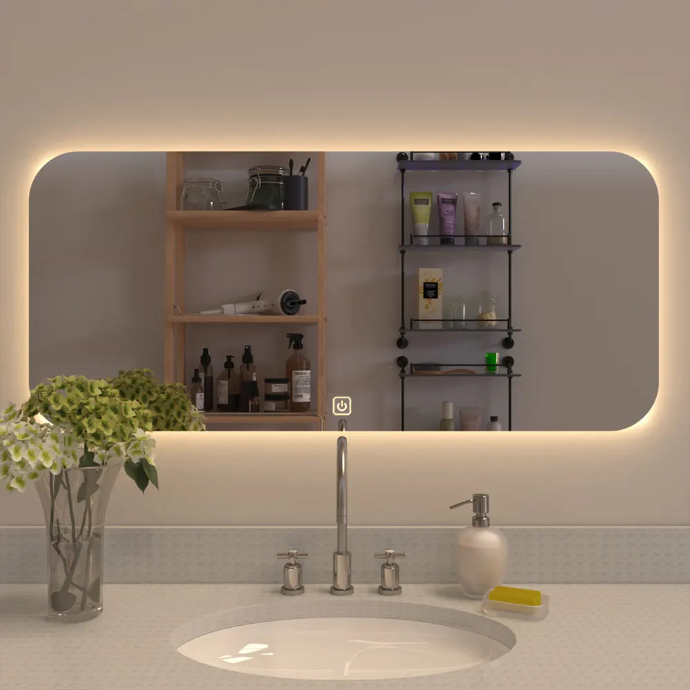 Modern Designed LED Rectangular Smart Touch Bathroom Mirror - My Interior Factory