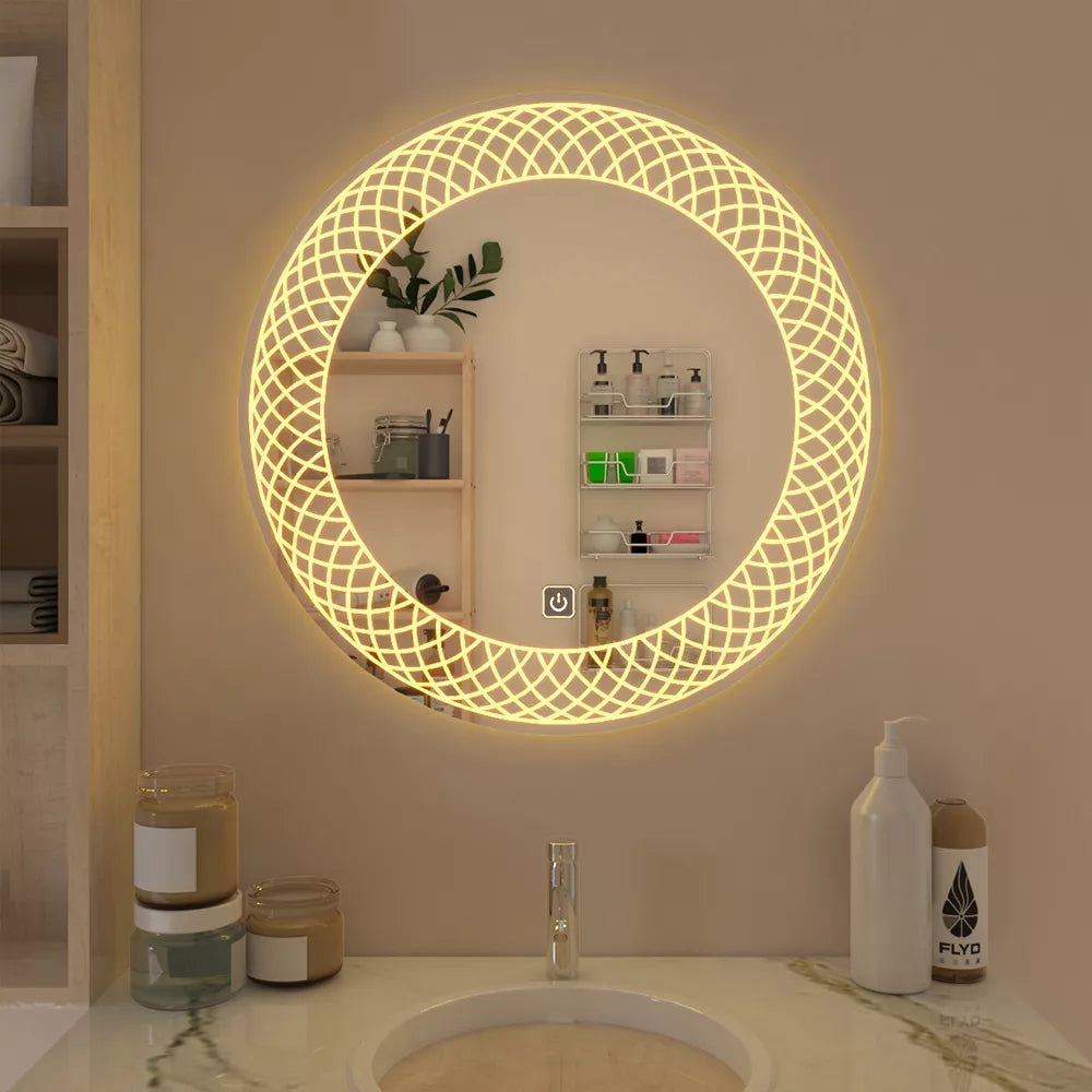 Modern Designed LED Round Bathroom Mirror - Smart Touch Wall Mirror for Home & Office Decor | My Interior Factory