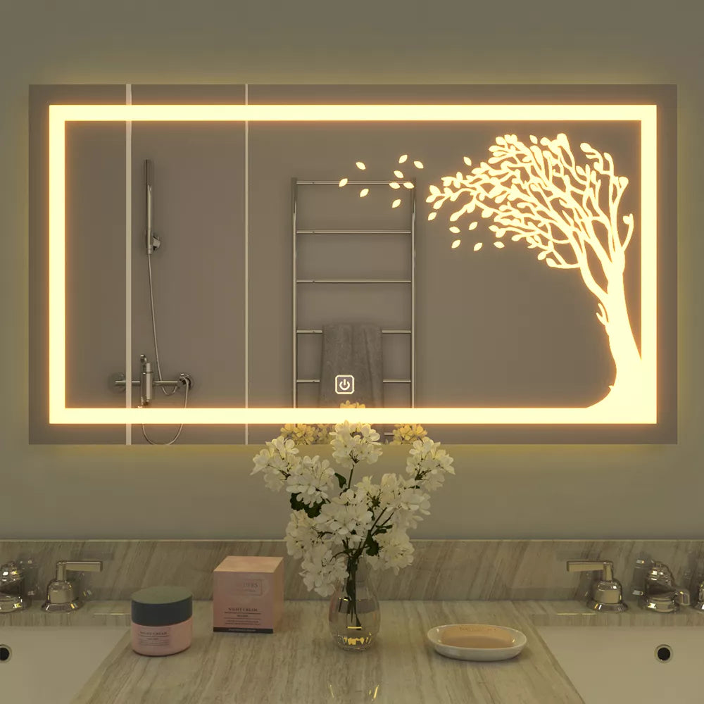 The Autumn Tree LED Bathroom Mirror - Smart Touch Wall Mirror | My Interior Factory