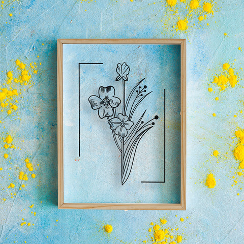 Simple Flower 3D Prime Wood Frame Wall Art by Sehrawat Brothers | My Interior Factory