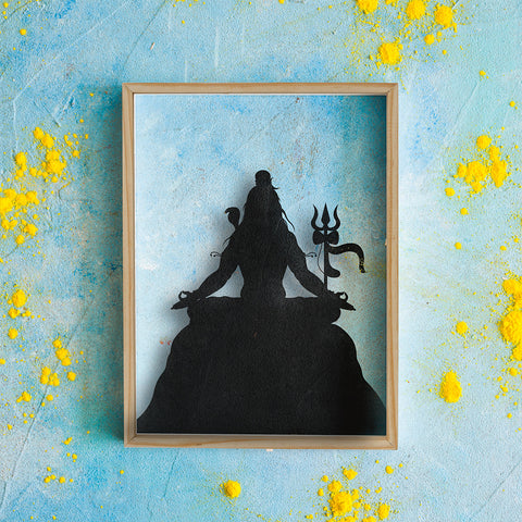 Mahadev Shiva 3D Prime Wood Frame Wall Art by Sehrawat Brothers - My Interior Factory