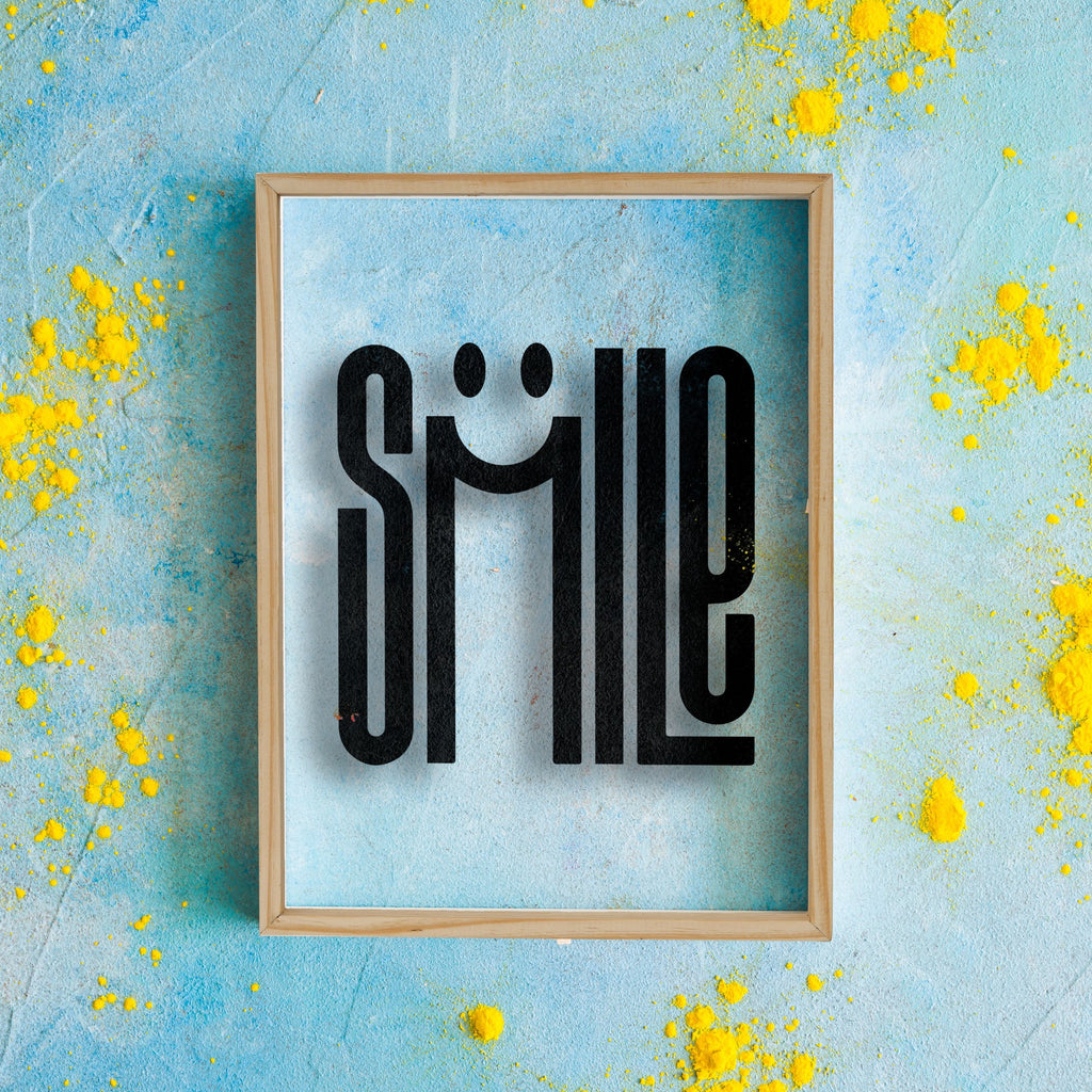 "Keep Smiling" 3D Prime Wood Frame Wall Art by Sehrawat Brothers - My Interior