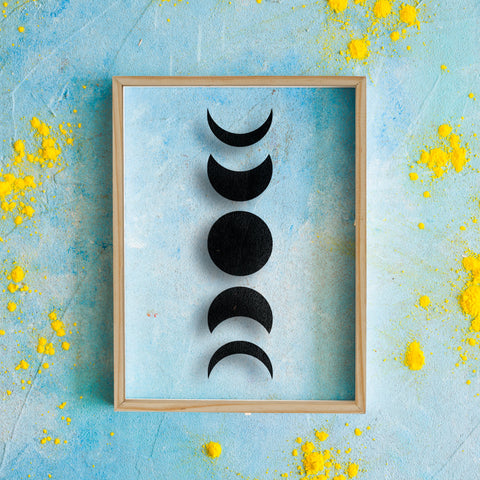 Faces of Moon - Prime Wood Frame Wall Art | My Interior Factory