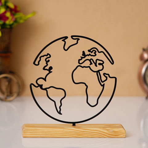 Globe Prime Wood Sculpture Wire Art for Home & Office Decor | My Interior Factory