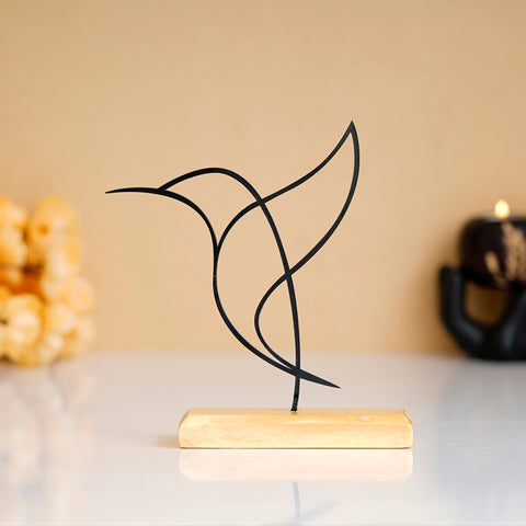 Lovely Flying Bird Prime Wood Sculpture - Unique Wire Art Decor by Sehrawat Brothers