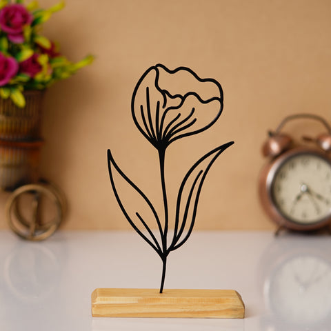 Flowers With Leaf Prime Wood Sculpture - My Interior Factory