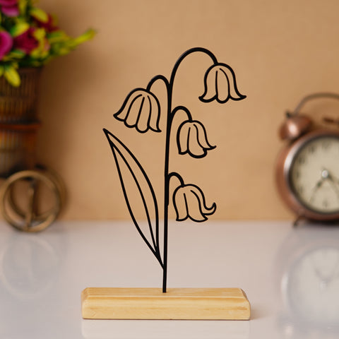 Flowers Prime Wood Sculpture - Elegant Wire Art for Home & Office Decor | My Interior Factory