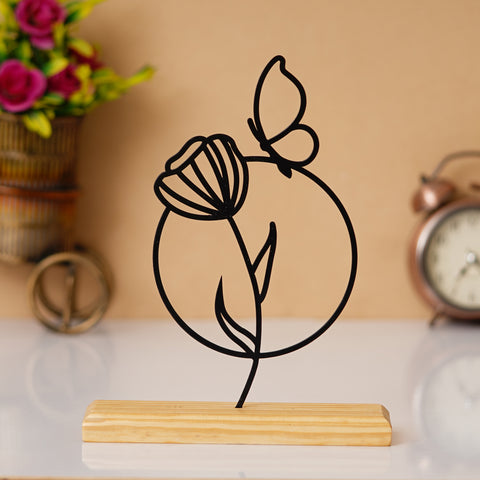 Lovely Rose Prime Wood Sculpture Wire Art - Perfect Decor for Office & Home | My Interior Factory