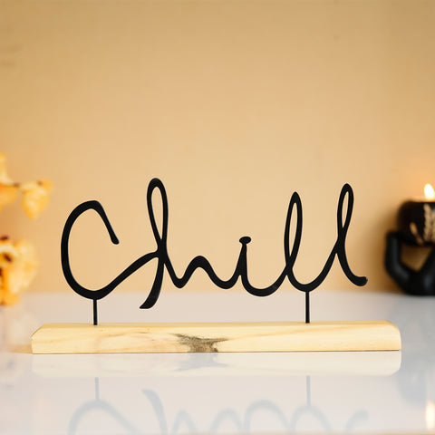 Chill Prime Wood Sculpture - Perfect Home Decor for Office Table, Bedside Table, and Showpiece for Wardrobe