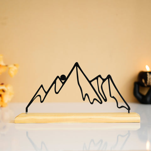 Mountain Prime Wood Sculpture | Handcrafted Wire Art | My Interior Factory