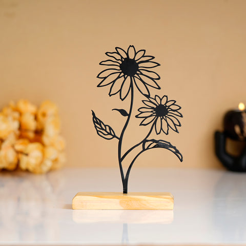 Sun Flower Prime Wood Sculpture - Perfect for Office and Home Decor | My Interior Factory