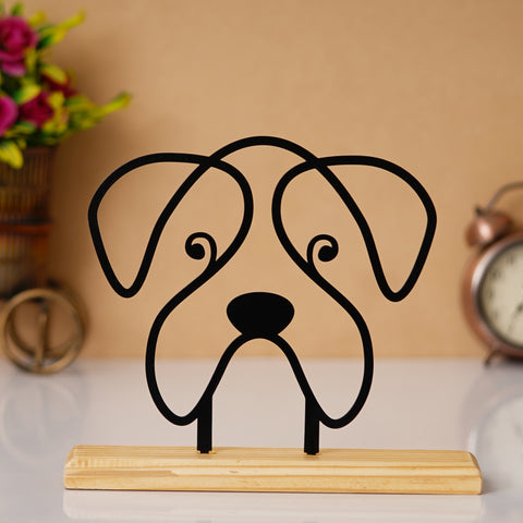 Sweet Dog Prime Wood Sculpture - Adorable Wire Art for Home & Office Decor | My Interior Factory