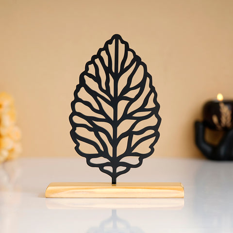 Monstera Green Leaf Prime Wood Sculpture - Exquisite Wire Art for Home & Office | My Interior Factory
