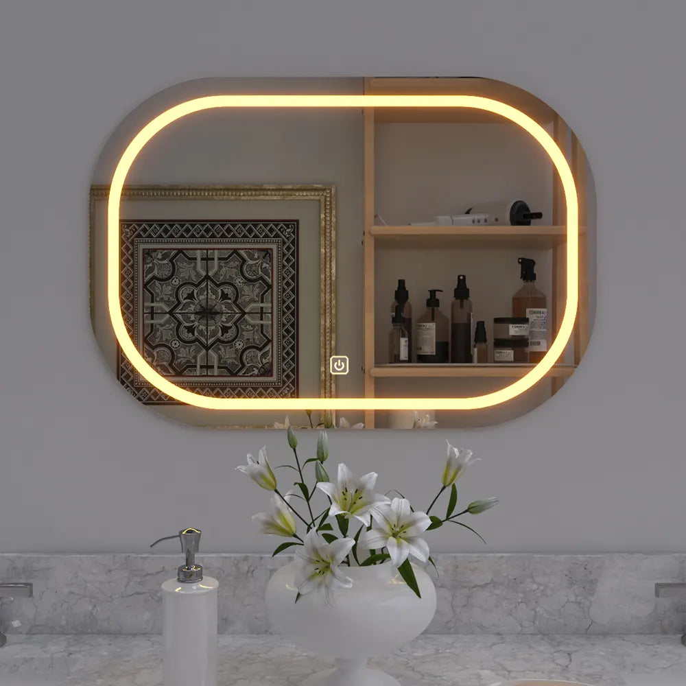 Modern Designed LED Curved Smart Touch Wall Mirror by Sehrawat Brothers