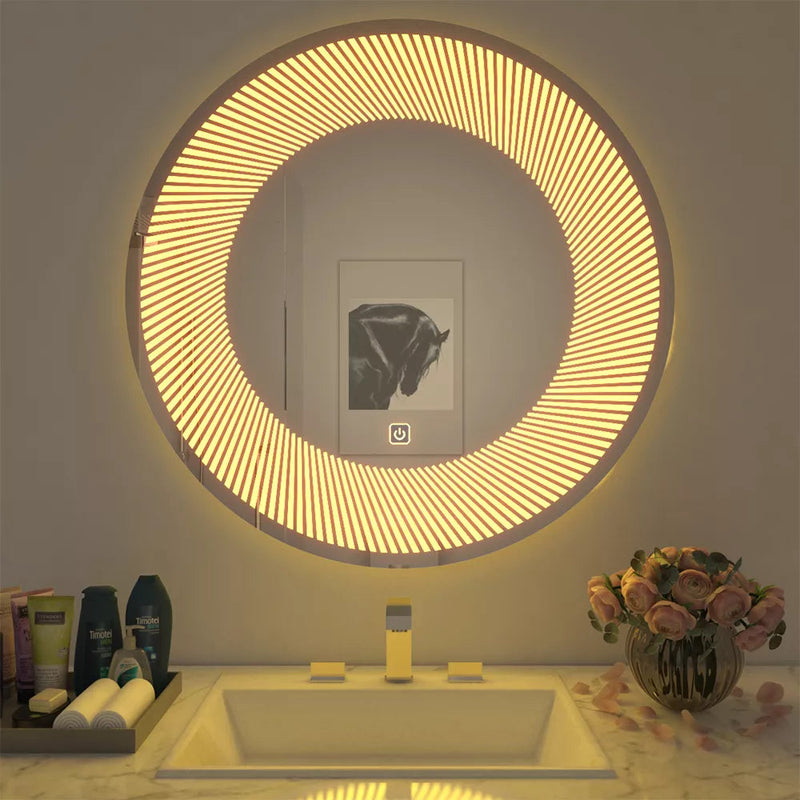 Modern Semi-Spiral LED Smart Touch Wall Mirror by Sehrawat Brothers