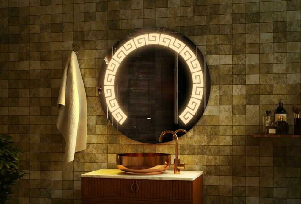 Rounded LED Touch Sensor Mirror - A Perfect Wall Decor for Your Home