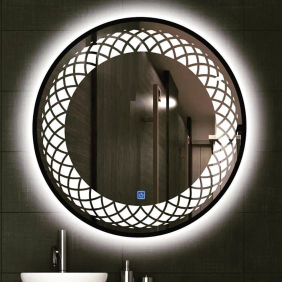 Rounded LED Mirror with Sensor Lights -Sehrawat Brothers My Interior Factory