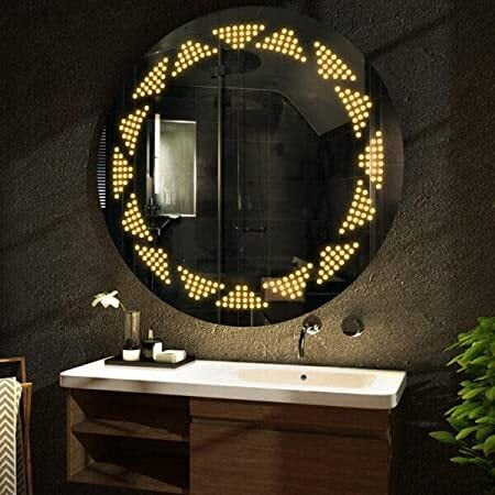 Rounded LED Touch Sensor Mirror - 20" Smart Wall Mirror for Home Decor