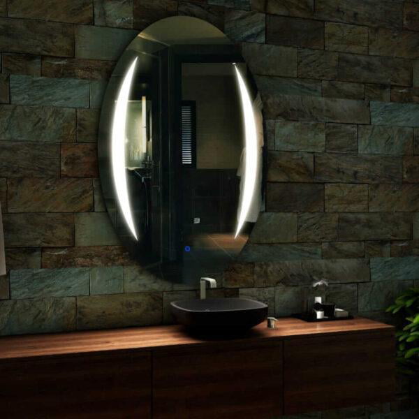 "Oval LED Touch Sensor Mirror for Living Room 03"