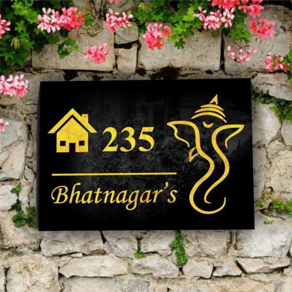 Stylish Lord Ganesha Home Door Name Plate With LED Light Stylish Lord Ganesha Home Door Name Plate With LED Light
