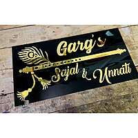 Bansuri Design Acrylic Home Name Plate Bansuri Design Acrylic Home Name Plate