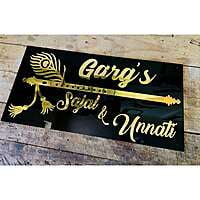 Bansuri Design Acrylic Home Name Plate Bansuri Design Acrylic Home Name Plate