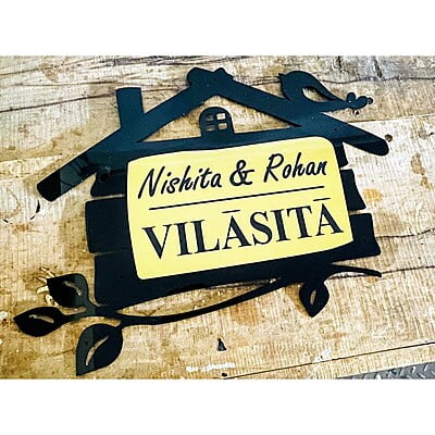 Beautiful Hut Shape Personalised Acrylic Waterproof Home Nameplate