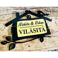 Beautiful Hut Shape Personalised Acrylic Waterproof Home Nameplate Beautiful Hut Shape Personalised Acrylic Waterproof Home Nameplate