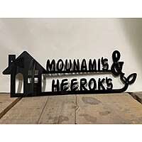 Black Acrylic Laser Cut House Nameplate Black Acrylic Laser Cut House Nameplate