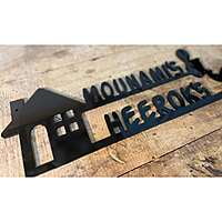 Black Acrylic Laser Cut House Nameplate Black Acrylic Laser Cut House Nameplate