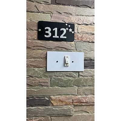 Black and White Acrylic House Number Plate