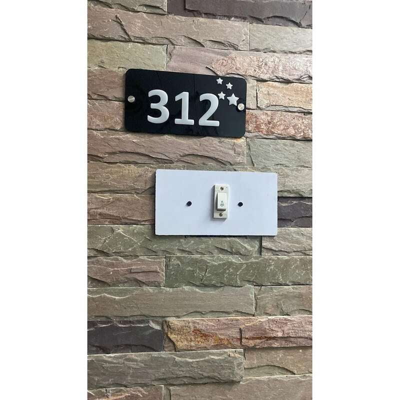 Black and White Acrylic House Number Plate Black and White Acrylic House Number Plate