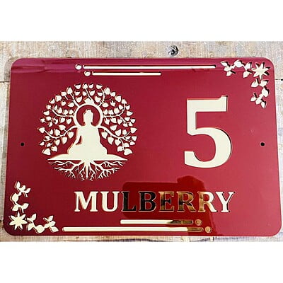 Buddha Design House Customizable Name Plate (Acrylic)