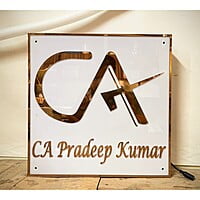 "Chartered Accountant LED Acrylic Name Plate - My Interior Factory"