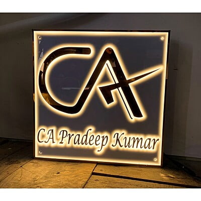 "Chartered Accountant LED Acrylic Name Plate - My Interior Factory"