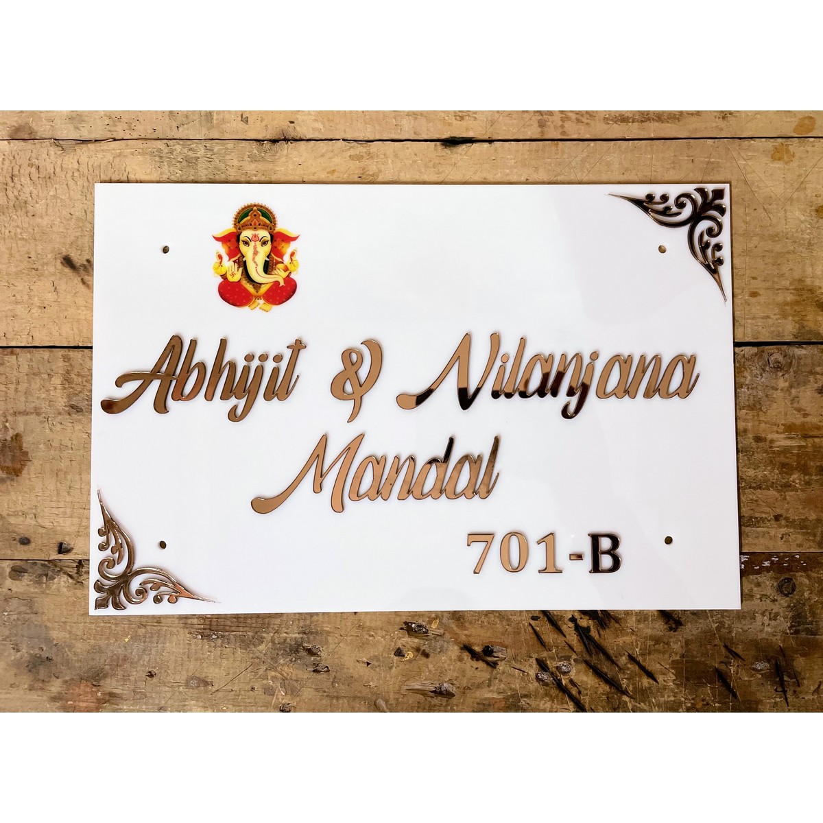 Personalize Your Home Decor with Gold Acrylic Letters Embossed Name Plate | My Interior Factory