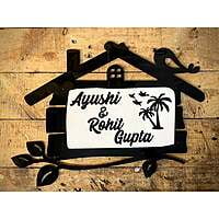 Hut Shape Designer Acrylic Home Nameplate Hut Shape Designer Acrylic Home Nameplate