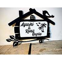 Hut Shape Designer Acrylic Home Nameplate Hut Shape Designer Acrylic Home Nameplate